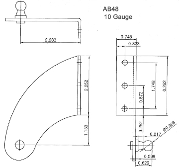 Custom gas springs design modifications technical drawing.